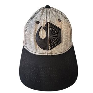 Star Wars Hat Cap Fitted Mens One Size Gray Black Rebel First Order Embroidered